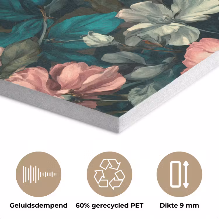 Bloemen - Schilderachtig - Patroon - Roze PET vilt klein 837 -closeup_NL