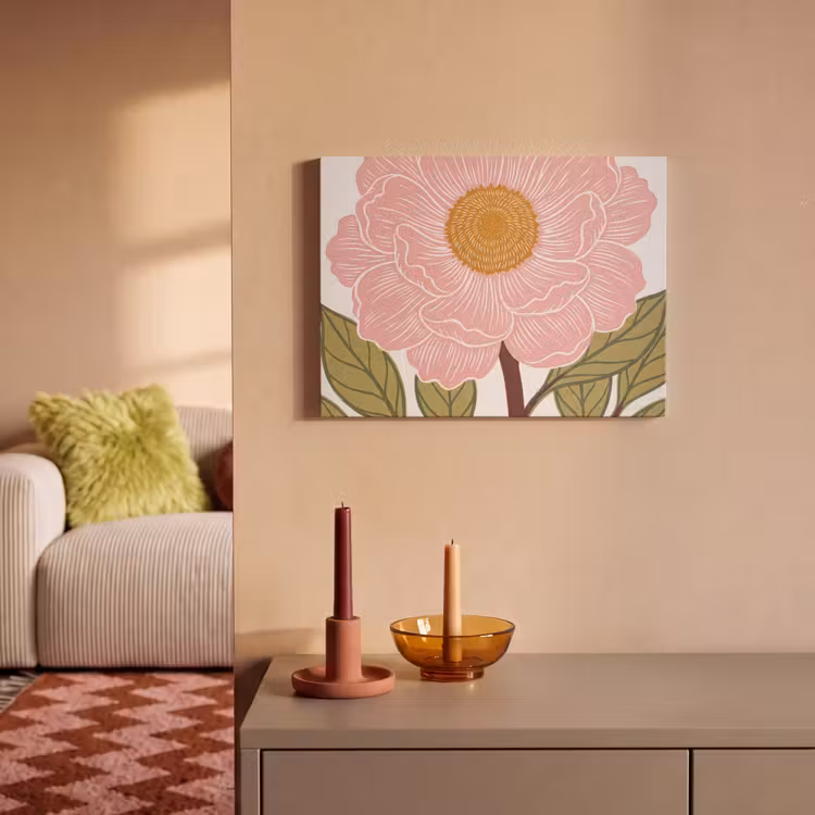 Acoustic Panel - Flowers - Pink - Illustration - Bloemen - Roze - Illustratie PET vilt klein
