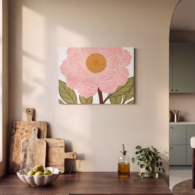 Acoustic Panel - Flowers - Pink - Illustration - Bloemen - Roze - Illustratie PET vilt klein