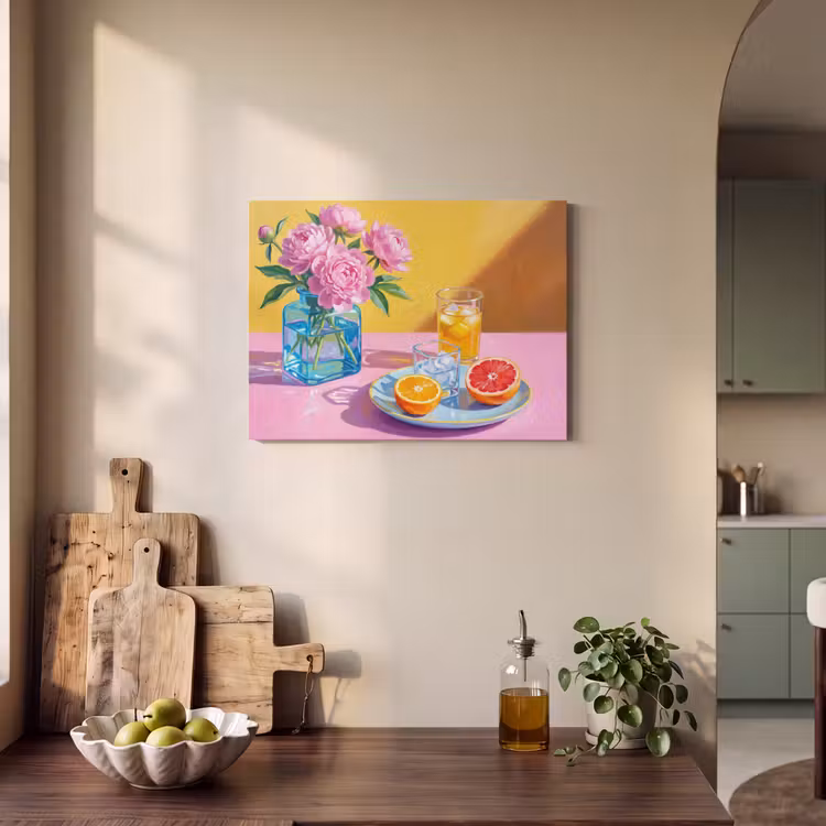 Acoustic Panel - Flowers - Pink - Modern - Bloemen - Roze - Modern PET vilt klein