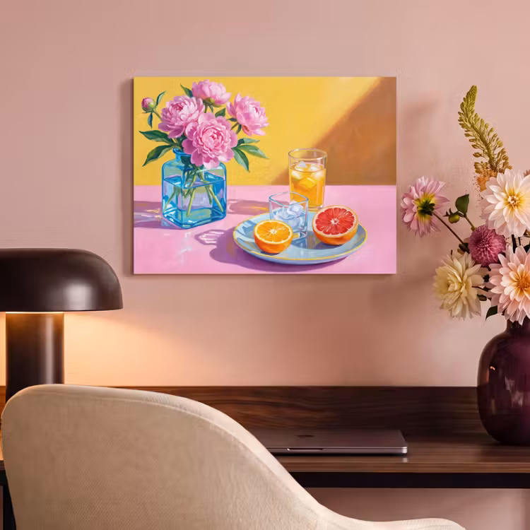 Acoustic Panel - Flowers - Pink - Modern - Bloemen - Roze - Modern PET vilt klein