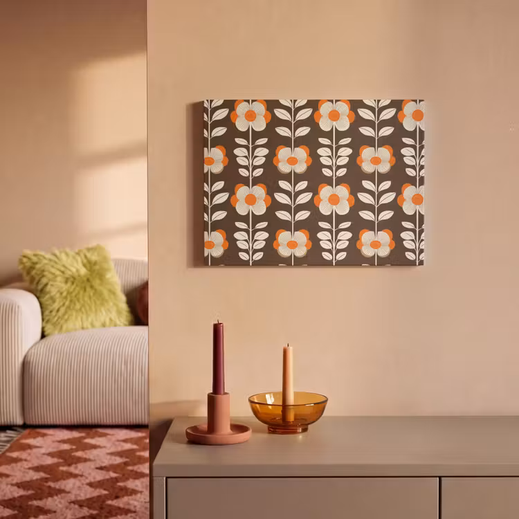 Bloemen - Retro - Bruin PET vilt klein 837 -sfeer1