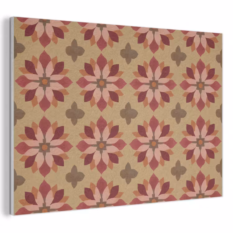 Bloemen - Retro - Groen PET vilt klein 837 -3d