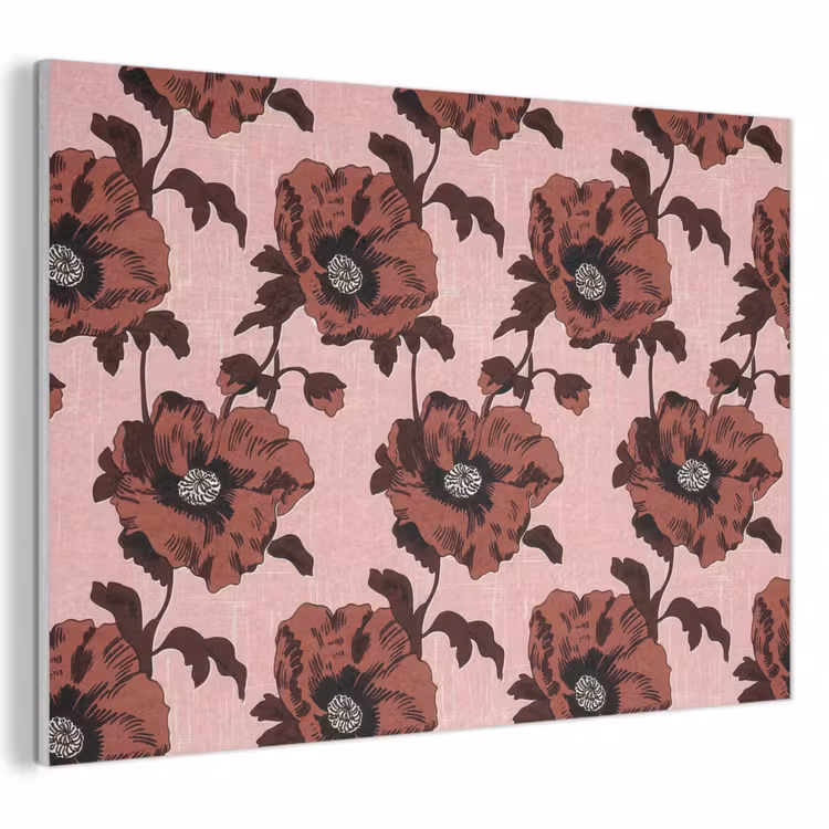 Bloemen - Retro - Rood PET vilt klein 837 -3d