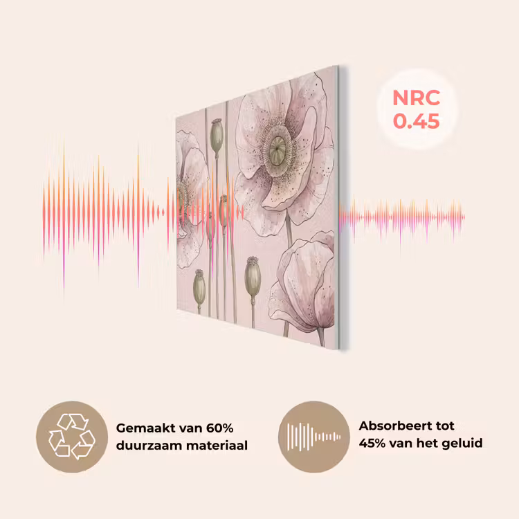 Bloemen - Zomer - Natuur - Aquarel - Roze PET vilt klein -USP_NL