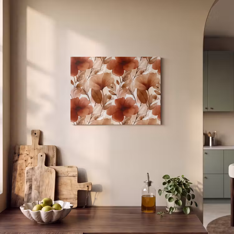 Bloemen - Aquarel - Botanisch - Terracotta PET vilt klein 837 -sfeer2