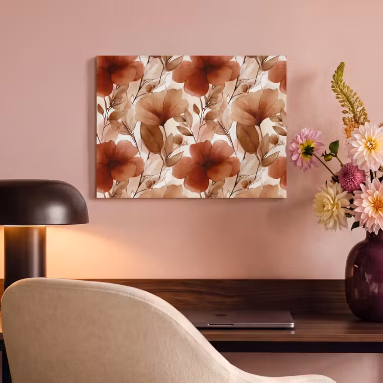 Bloemen - Aquarel - Botanisch - Terracotta PET vilt klein 837 -sfeer3