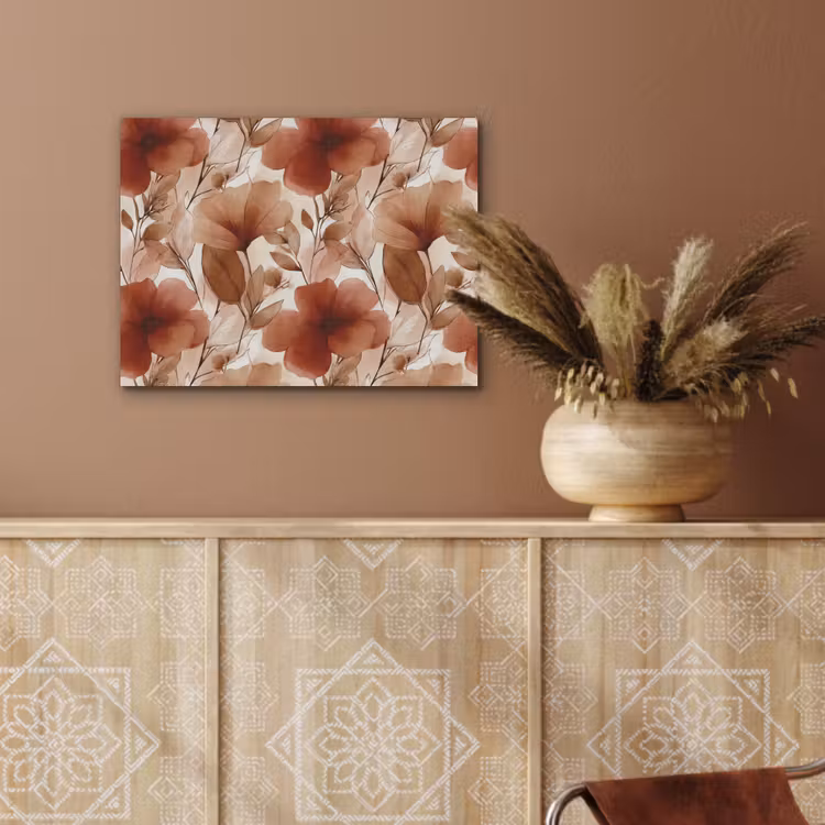 Bloemen - Aquarel - Botanisch - Terracotta PET vilt klein 837 -sfeer4