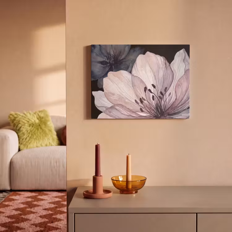 Bloemen - Aquarel - Modern - Roze - Donker PET vilt klein -sfeer1
