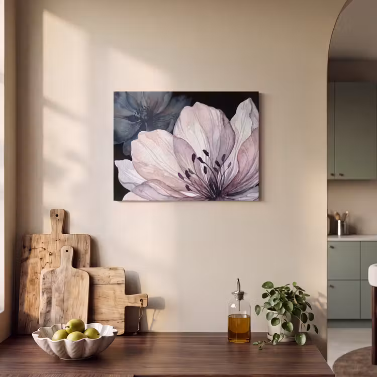 Bloemen - Aquarel - Modern - Roze - Donker PET vilt klein -sfeer2