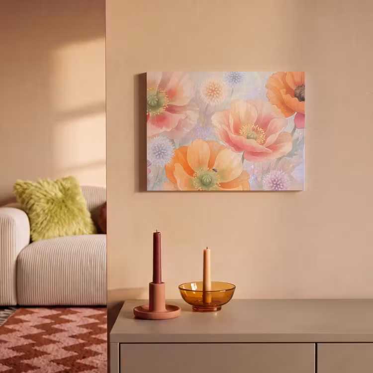 Bloemen - Aquarel - Natuur - Modern - Kleurrijk PET vilt klein -sfeer1