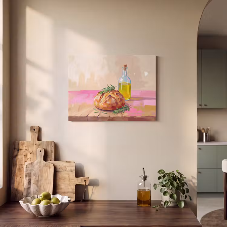 Eten - Brood - Olijfolie - Abstract - Keuken PET vilt klein -sfeer2