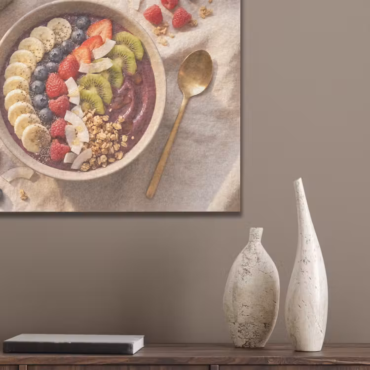 Eten - Ontbijtkom - Fruit - Gezond - Kleurrijk PET vilt klein -sfeer6_closeup