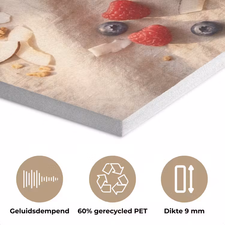 Eten - Ontbijtkom - Fruit - Gezond - Kleurrijk PET vilt klein -closeup_NL