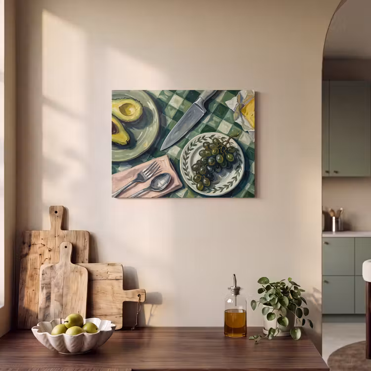 Eten - Ontbijt - Tafel - Modern - Groen PET vilt klein -sfeer2