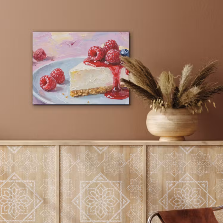 Eten - Cheesecake - Bessen - Abstract - Roze PET vilt klein -sfeer4