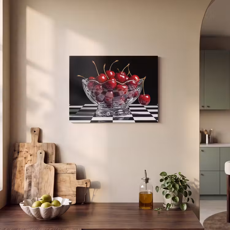 Acoustic Panel - Food - Cherries - Red - Eten - Kersen - Rood PET vilt klein