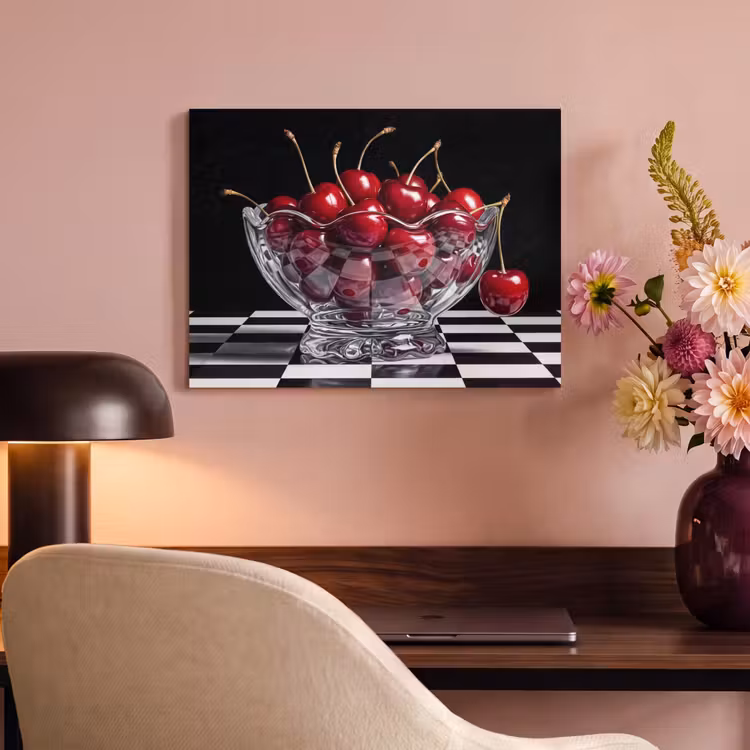 Acoustic Panel - Food - Cherries - Red - Eten - Kersen - Rood PET vilt klein