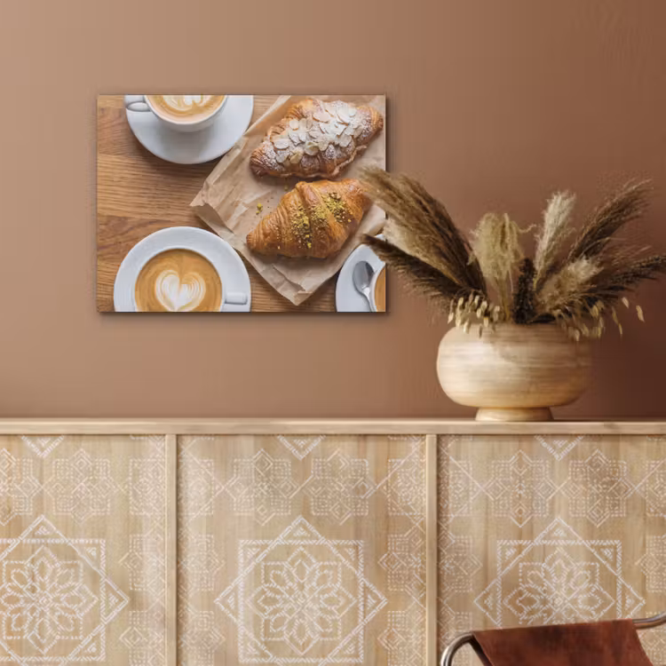 Eten - Croissant - Koffie - Ontbijt - Modern PET vilt klein -sfeer4