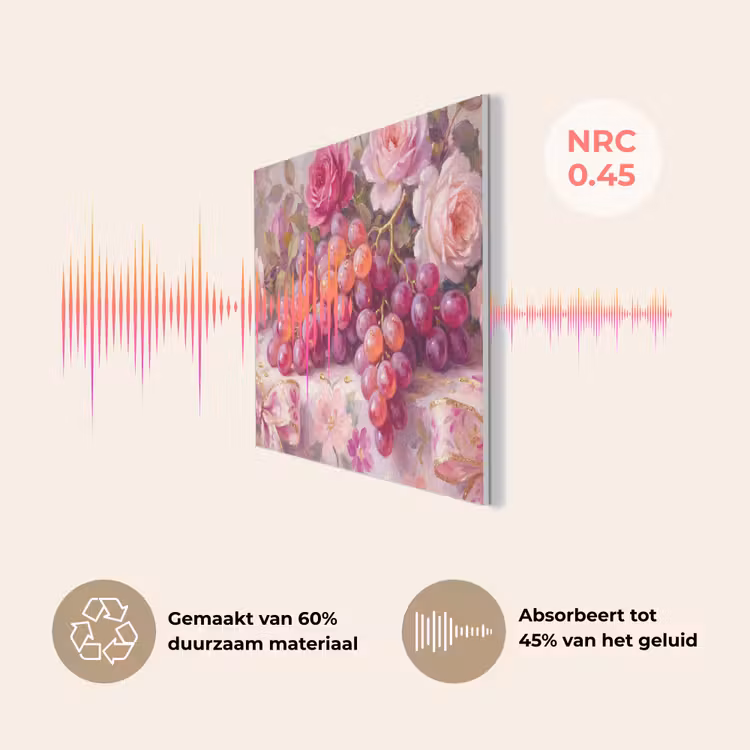 Eten - Bloemen - Stilleven - Roze - Goud PET vilt klein -USP_NL