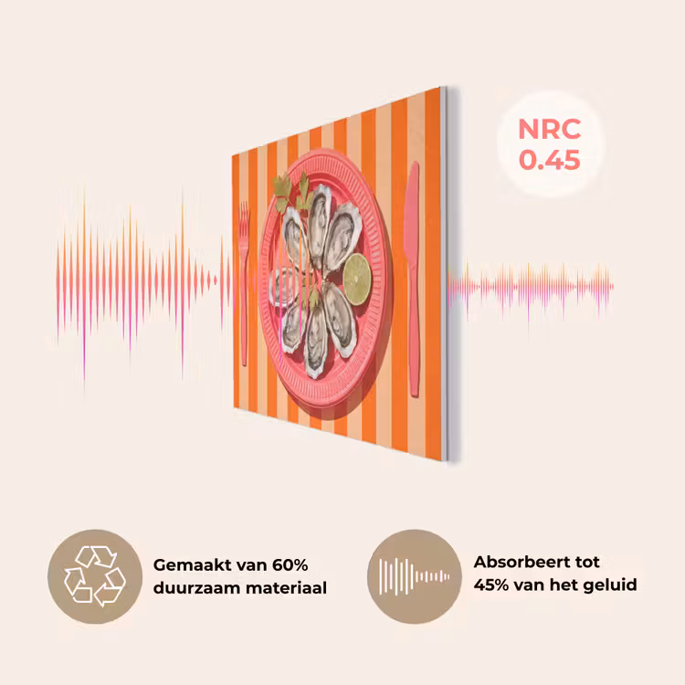 Eten - Oester - Zeevruchten - Oranje - Modern PET vilt klein -USP_NL
