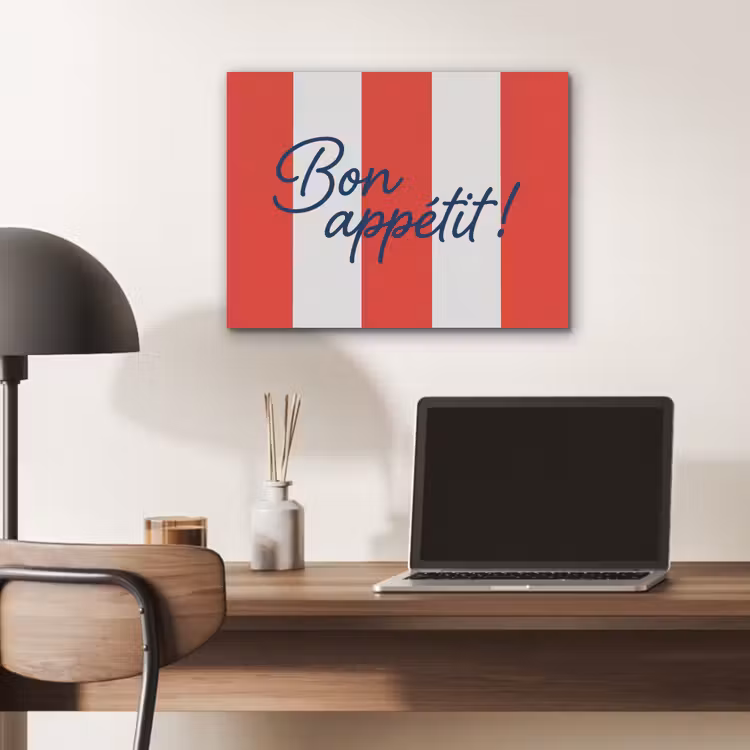 Eten - Spreuk - Keuken - Grafisch - Rood-Wit PET vilt klein -sfeer5