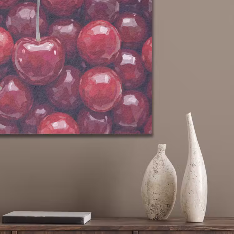 Fruit - Kersen - Eten - Modern - Rood PET vilt klein -sfeer6_closeup