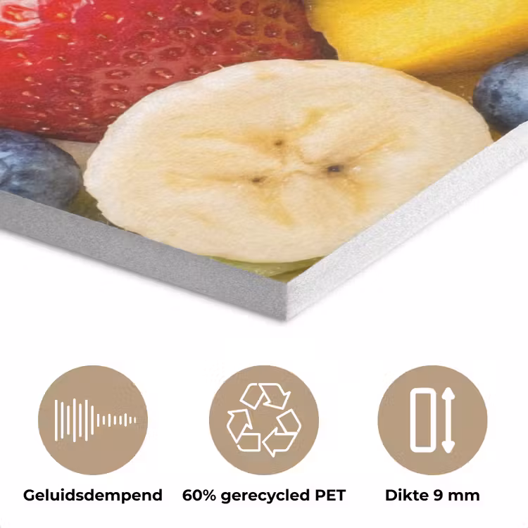 Fruit - Plakjes - Eten - Kleurrijk PET vilt klein -closeup_NL
