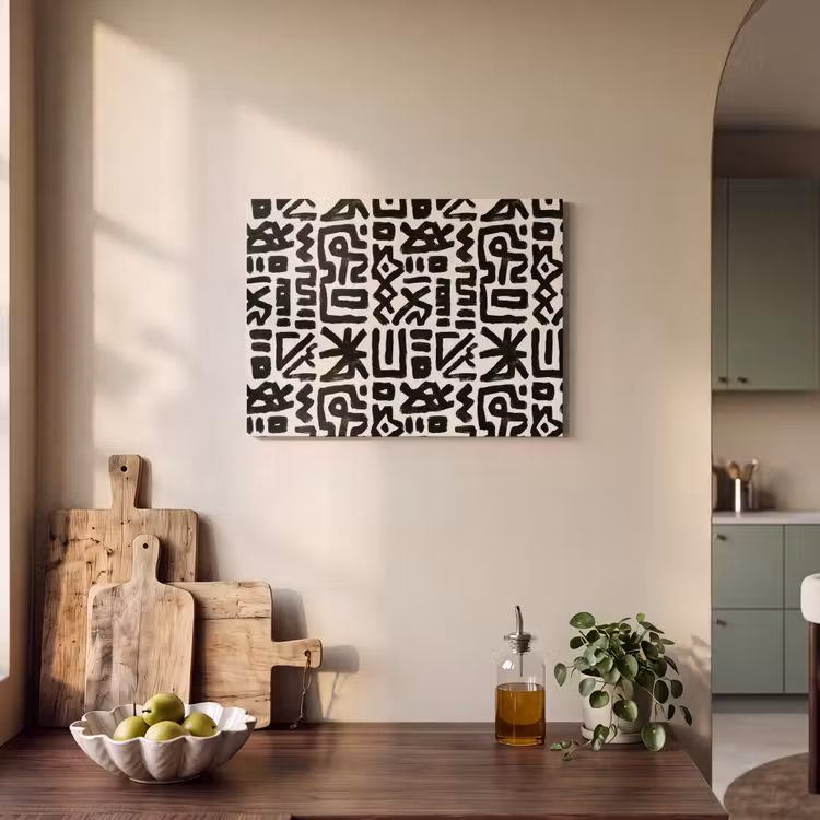 Geometrisch - Figuren - Zwart PET vilt klein 837 -sfeer2