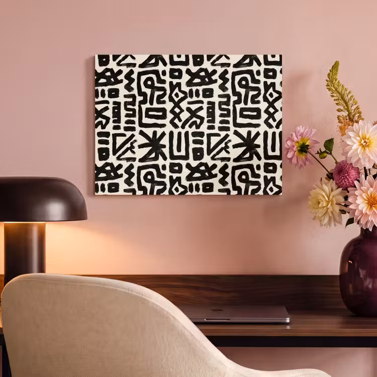 Geometrisch - Figuren - Zwart PET vilt klein 837 -sfeer3