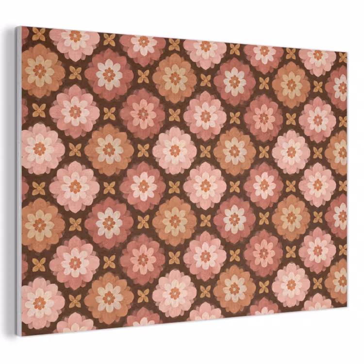 Geometrisch - Bloemen - Kleurrijk PET vilt klein 837 -3d