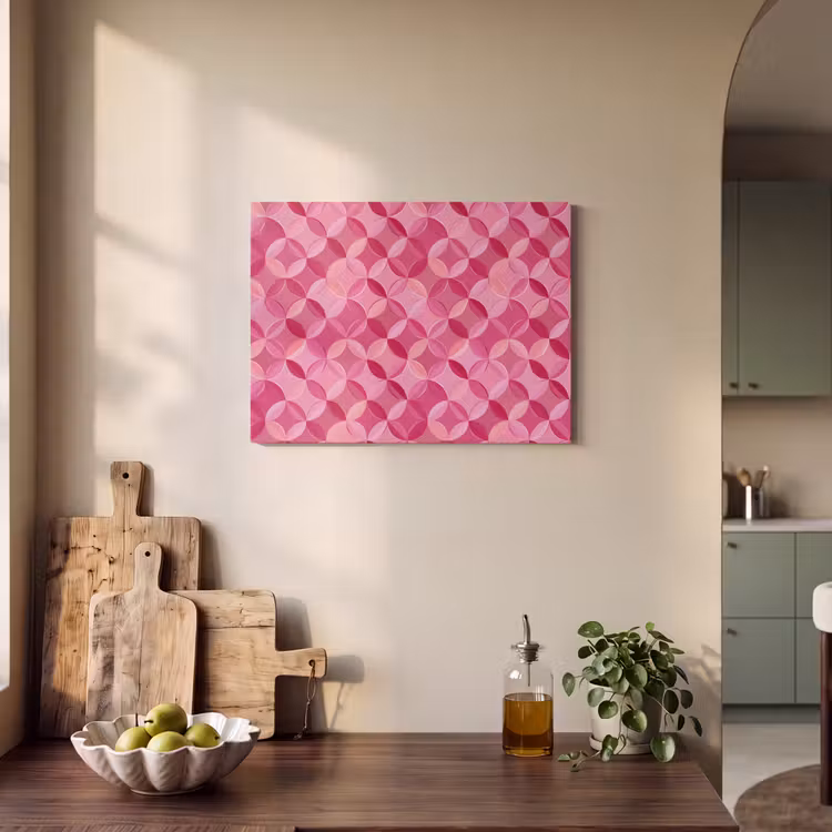 Geometrisch - Mozaïek - Modern - Roze PET vilt klein 837 -sfeer2