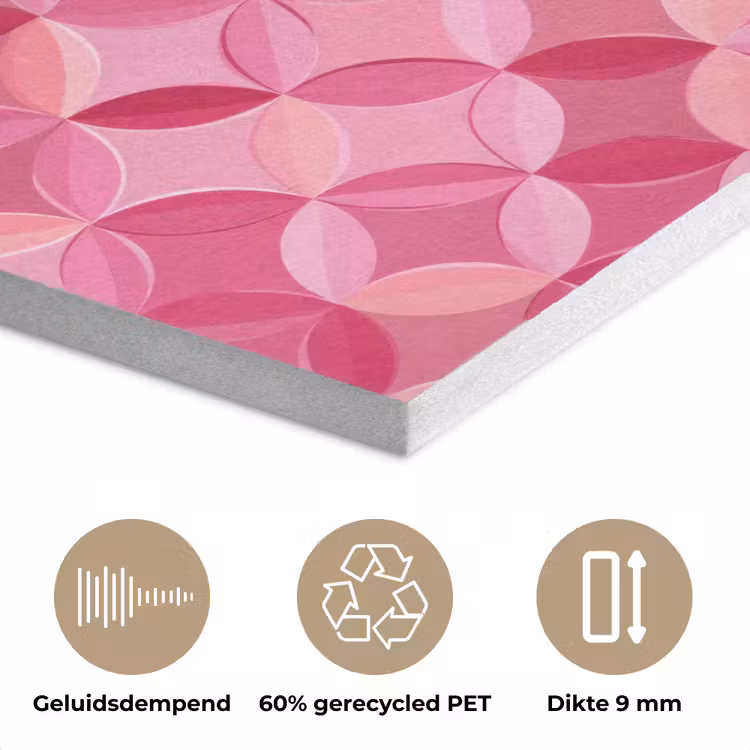 Geometrisch - Mozaïek - Modern - Roze PET vilt klein 837 -closeup_NL