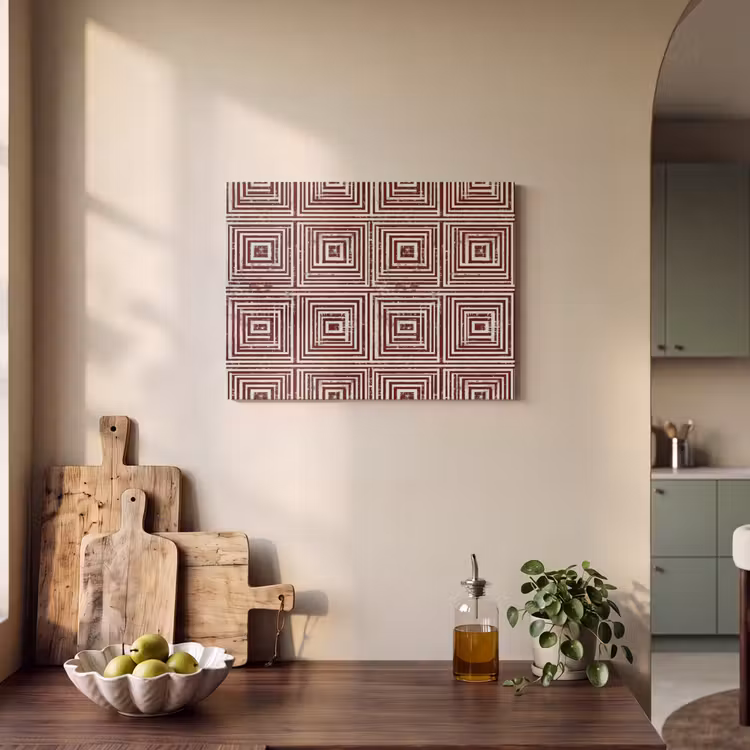 Geometrisch - Patroon - Rood PET vilt klein 837 -sfeer2