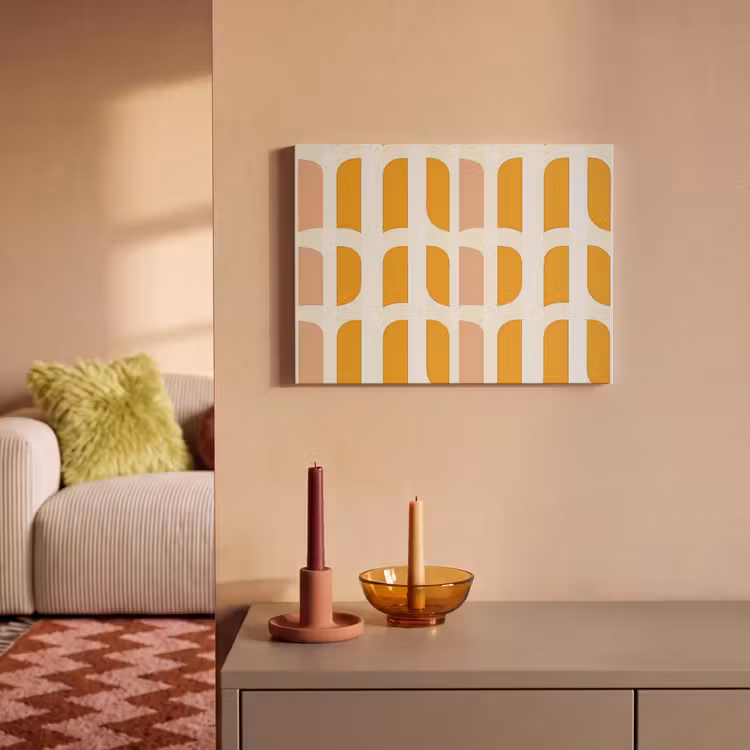 Geometrisch - Patroon - Geel - Roze PET vilt klein 837 -sfeer1