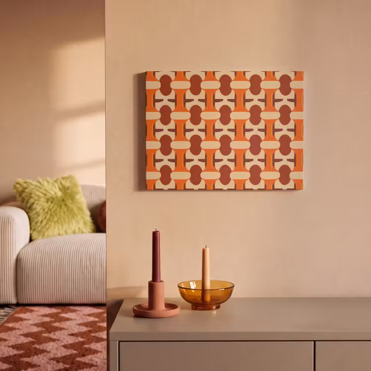 Geometrisch - Retro - Oranje PET vilt klein 837 -sfeer1