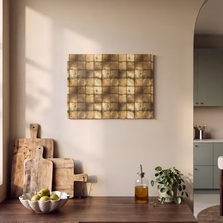 Geometrisch - Tegels - Goud PET vilt klein 837 -sfeer2