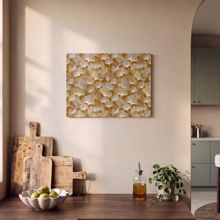 Ginkgo - Bladeren - Goud PET vilt klein 837 -sfeer2