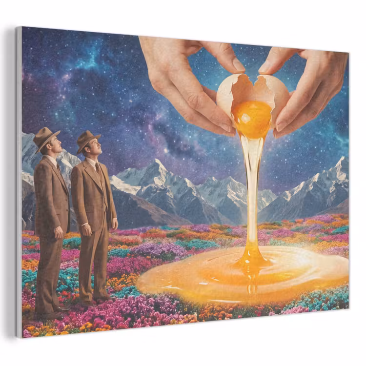 Acoustic Panel - Hands - Egg - Surrealism - Handen - Ei - Surrealisme PET vilt klein