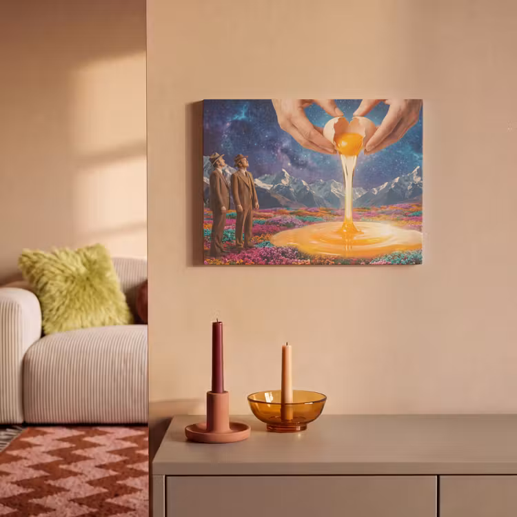 Acoustic Panel - Hands - Egg - Surrealism - Handen - Ei - Surrealisme PET vilt klein
