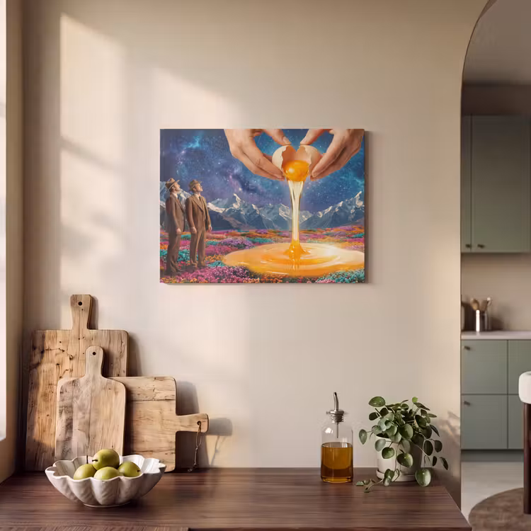 Acoustic Panel - Hands - Egg - Surrealism - Handen - Ei - Surrealisme PET vilt klein