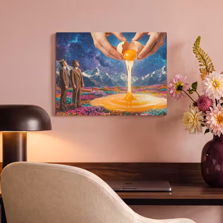 Acoustic Panel - Hands - Egg - Surrealism - Handen - Ei - Surrealisme PET vilt klein