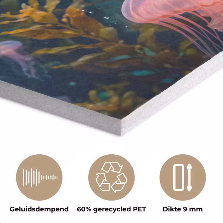 Kwal - Roze - Onderwater - Zeeleven - Dieren PET vilt klein -closeup_NL