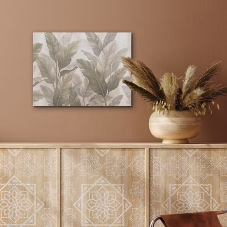 Bladeren - Tropisch - Natuur - Abstract - Beige PET vilt klein -sfeer4