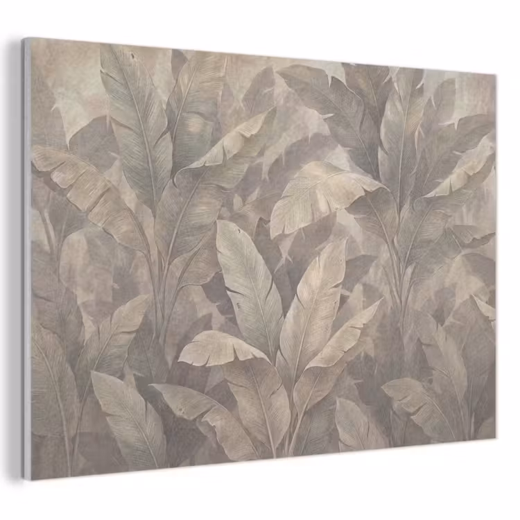Bladeren - Tropisch - Natuur - Modern - Beige PET vilt klein -3d