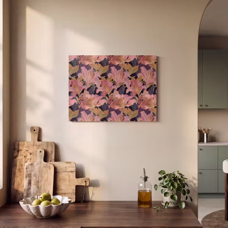Lelies - Patroon - Roze - Goud PET vilt klein 837 -sfeer2