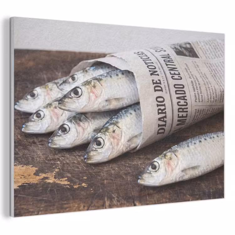 Acoustic Panel - Little Sardine - newspaper - cutting board - Sardientje - krant - snijplank PET vilt klein