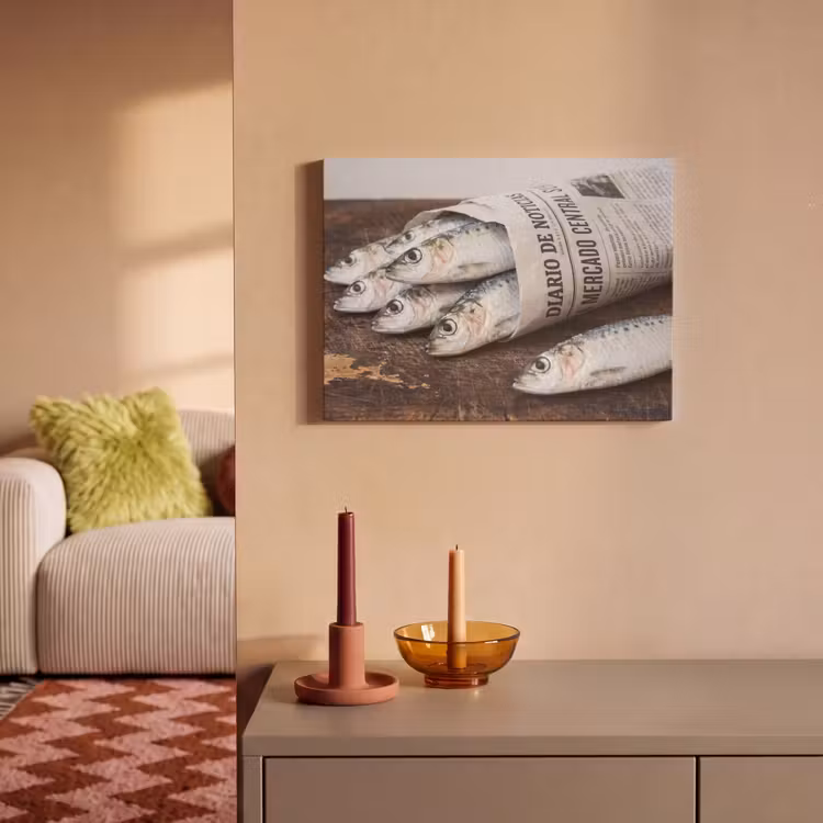 Acoustic Panel - Little Sardine - newspaper - cutting board - Sardientje - krant - snijplank PET vilt klein
