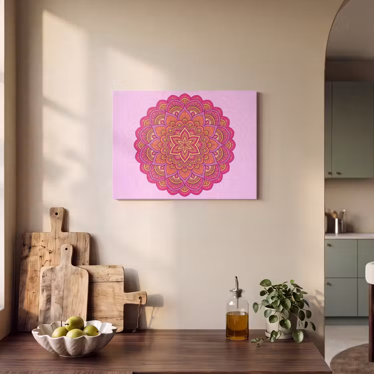 Mandala - Cirkel - Spiritueel - Oosters - Roze PET vilt klein -sfeer2