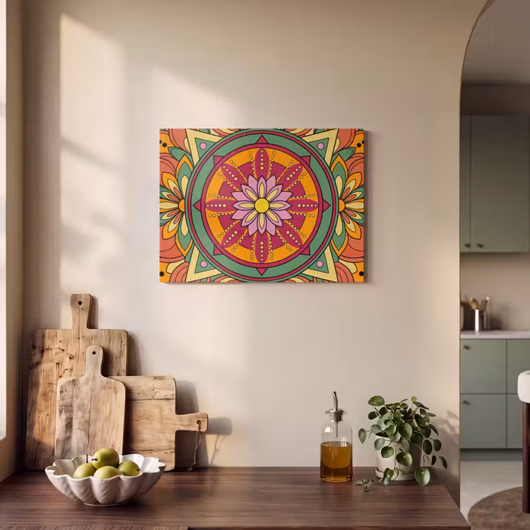 Mandala - Bloemen - Abstract - Kleurrijk PET vilt klein -sfeer2